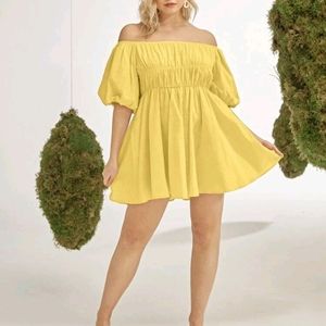 Plus Off Shoulder Princess Sun Dress + FREE Surprise Handmade Bracelet